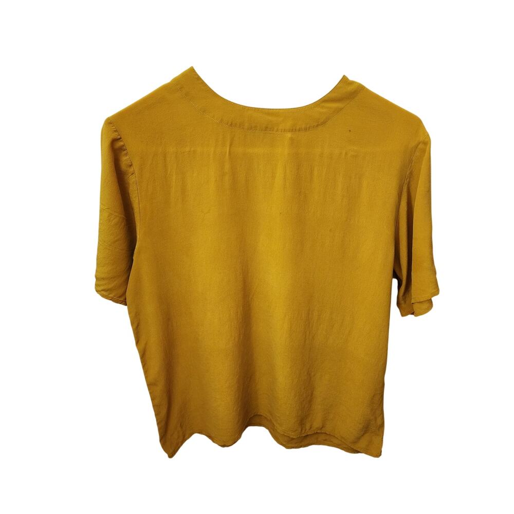 Anna‎ and Frank Blouse Womens Size S Silk Tan